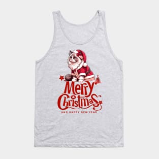 Merry Christmas Ragdoll Cat Tank Top